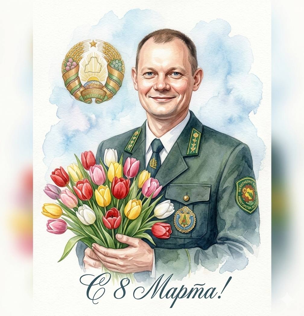 Поздравление директора Слонимского лесхоза Ильи Видука с Международным женским днем