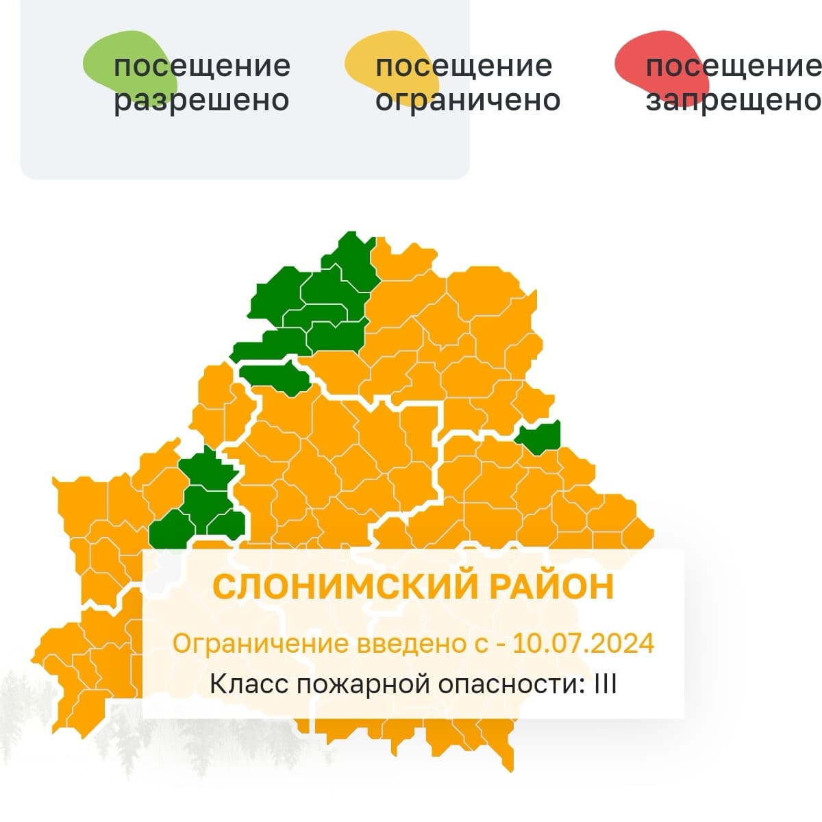 Вводиться ограничение на посещения лесов с 10 июля